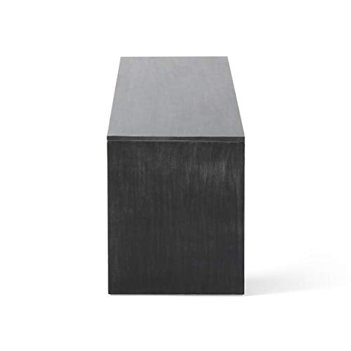 GDFStudio Farmhouse Acacia Wood Dining Bench, Black GDFStudio