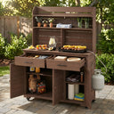 TOPMAX 65"H Large Garden Potting Bench with Storage and Lockable Wheels HouseOfZazla