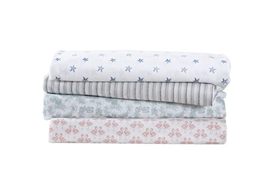 Tommy Bahama - King Sheets, Cotton Percale Bedding Set, Crisp & Cool, Stylish Bedding Set (Hibiscus Bloom Green, King) Tommy Bahama