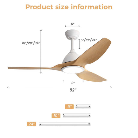 Bredoom Ceiling Fan With Remote Control And LED Light HouseOfZazla