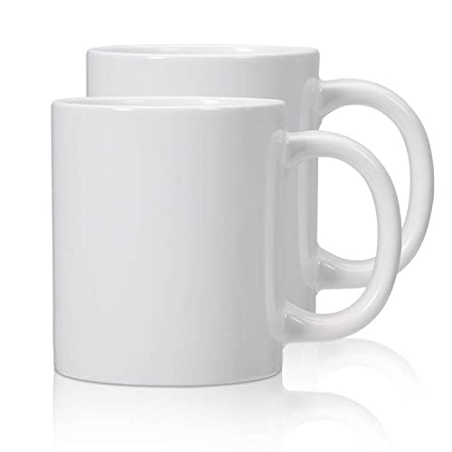 CAILIDE 20oz sublimation Blank large Mugs and Big handle set of 2 Professional Grade Mugs White Coated Ceramic Cup for Coffee Tea or DIY Gifts (20oz)