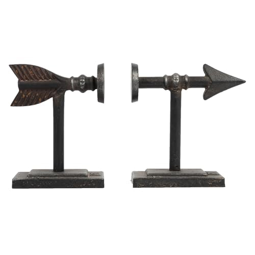 Creative Co-Op Bronze Arrow Shaped Cast Iron Bookends (Set of 2 Pieces)