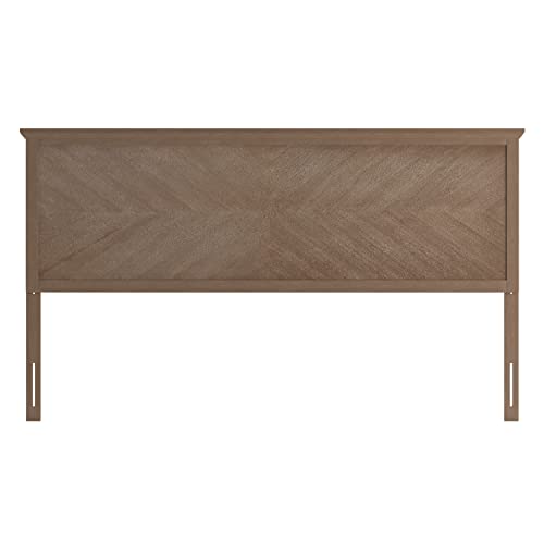 Frenti King Size Adjustable Herringbone Headboard in Light Brown by EMMA + OLIVER - WoodArtSupply