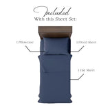 NORTHWEST Ashford Home Essentials Bedding, 3 Piece Twin Size Sheet Set, Estate Blue Northwest