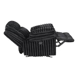 Lexicon Manual Glider Recliner Chair, Corduroy Manual Tab Pull Reclining Chair with Pillow Top Arms, Plush Cushions, Cozy Theater-Style Accent for Living Room/Bedroom, Easy Assembly, Black