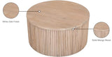 Meridian Furniture Oakhill Collection Modern | Contemporary Round White Oak Finish Coffee Table, 36" W x 36" D x 16" H, Brown Meridian Furniture