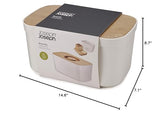 Joseph Joseph Bread Box with Removable Bamboo Cutting Board,White Joseph Joseph