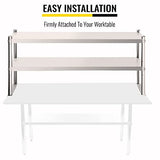 VEVOR Double Overshelf, Double Tier Stainless Steel Overshelf, 60 in. Length x 12 in. Width Double Deck Overshelf, Height Adjustable Overshelf for VEVOR