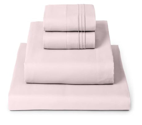 Mellanni Full Sheets Set - 4 PC Iconic Collection Bedding - Hotel Luxury, Extra Soft, Cooling Bed Sheets - Wrinkle, Fade, Stain Resistant (Full, Blush Pink) Mellanni