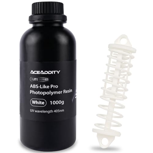Aceaddity ABS-Like Pro Printer Resin - 405nm UV-Curing Standard Photopolymer Resin with Hardness and Toughness for LCD/DLP/SLA 3D Printers, High Precision & Non-Brittle (White, 1kg) Aceaddity
