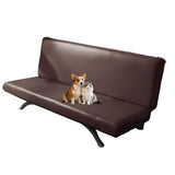 PU Leather Armless Sofa Cover Waterproof Futon Covers Full Size Furniture Protector Sofa Bed Slipcovers for Living Room Brown Small Generic