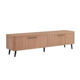 Manhattan Comfort Jodie 69" TV Stand with Wood Ribbed Drawers, Mid Century Modern Console Table for Televisions up to 60", Entertainment Center Storage Solution for Living Room, Maple Manhattan Comfort