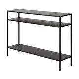 Henn&Hart 42" Wide Rectangular Console Table with Metal Shelves in Blackened Bronze, Entryway Table, Accent Table for Living Room, Hallway Henn&Hart