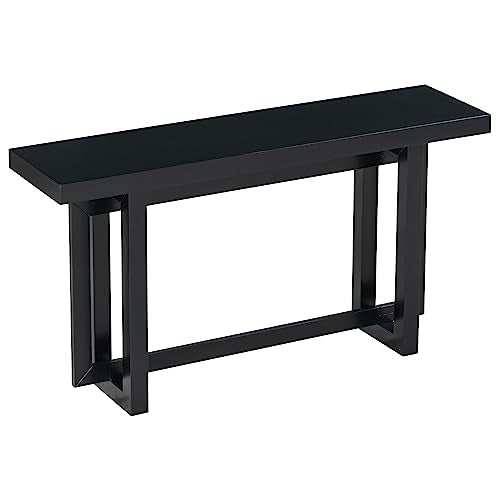 Merax Wood Entryway Console Table, Modern Line Frame with Industrial Concrete Top, for Living Room/Hallway/Foyer, Black Merax
