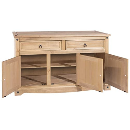 Furniture Dash Solid Wood Storage Cabinet 51.9" W, 16.9" D, 31.7" H - Sideboard Buffet with 3 Doors & 2 Drawers, Ideal for Living Room, Kitchen, - WoodArtSupply