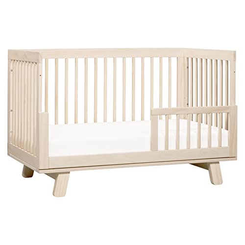 Babyletto Hudson 3-in-1 Convertible Crib with Toddler Bed Conversion Kit in Washed Natural, Greenguard Gold Certified