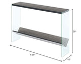 Convenience Concepts SoHo Glass Console Table 42" - Modern Sofa Table with Storage Shelf, Narrow Entryway Hall Table for Living Room, Display Accent Table, Weathered Gray Convenience Concepts