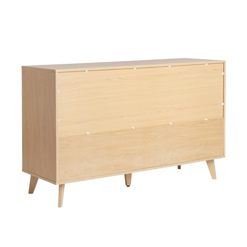 Walker Edison Modern 6-Drawer Dresser Bedroom Storage Organizer, 52 Inch, Riviera Cut-Out Walker Edison