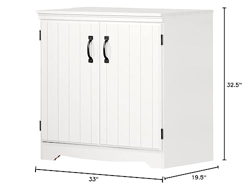 South Shore Farnel 2-Door Storage Cabinet-Pure White, Tall with 4 South Shore