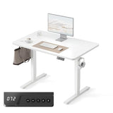 FEZIBO Electric Standing Desk Adjustable Height, 40 x 24 Inch Sit and Stand Desk, Home Office Desk, Ergonomic Workstation Computer Desk, White FEZIBO