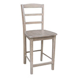 International Concepts Madrid Counterheight Stool, Washed Gray Taupe, 24" Seat Height IC International Concepts