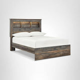 Signature Design by Ashley Drystan Rustic Full Bookcase Bed with Open Cubbies and LED Lights, Foundation or Box Spring Needed, Dark Brown & Gray Signature Design by Ashley