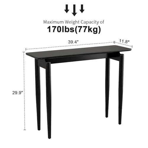 AQIMUELE Wood Console Table Black Entryway Table, Thin Console Table, Sofa Tables for Living Room (39.4'') AQIMUELE