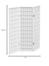 Red Lantern 5 ft. Tall Window Pane Shoji Screen - White - 3 Panels Red Lantern