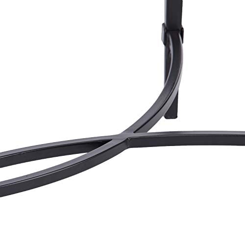 SEI Furniture Quinton Metal/Glass Oval Cocktail Table - Black, 45 in x 25 in x 19 in SEI Furniture