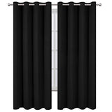 LEMOMO Blackout Curtains 52 x 84 inches Long Black Curtains Set of 2 Panels Thermal Insulated Room Darkening Curtains for Bedroom LEMOMO