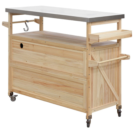 K&K Outdoor Kitchen Island, Rolling Bar Cart & Storage Cabinet HouseOfZazla