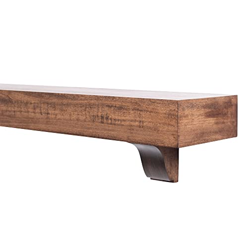 MANTELSDIRECT Mantels Direct Bedford 48 Inch Provincial Finish Floating Mantel Shelf - Modern Poplar Wood Shelf for Fireplaces, Hearths, Décor and More | Mantels Direct