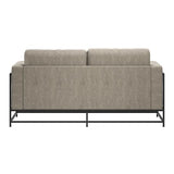 Novogratz Kelly Industrial Modern 72" Sofa with Metal Base, Beige Novogratz