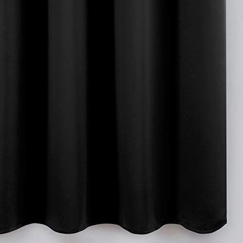 LEMOMO Blackout Curtains 52 x 84 inches Long Black Curtains Set of 2 Panels Thermal Insulated Room Darkening Curtains for Bedroom LEMOMO