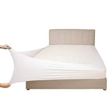 Stretch Jersey Box Spring Cover Wrap Around, Bed Skirt Alternative, Ultra Soft & Wrinkle Resistant, Queen/Queen XL, White Mrs Awesome