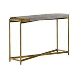 Armen Living LCDUCNCC Dua Grey Concrete Console Table with Antique Brass Armen Living