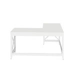 Workspace by Alera L-Shaped Farmhouse Desk, 58.27" x 58.27" x 29.53", White Alera