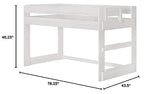 Max & Lily Modern Farmhouse Low Loft Bed, Twin Bed Frame For Kids, White Wash Max & Lily