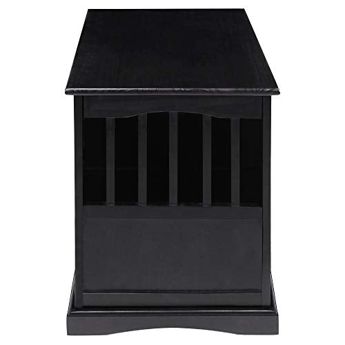 Casual Home Wooden Indoor Dog Crate House Kennel End Table Night Stand Furniture with Lockable Latch for Small to Medium Pets, Black - WoodArtSupply