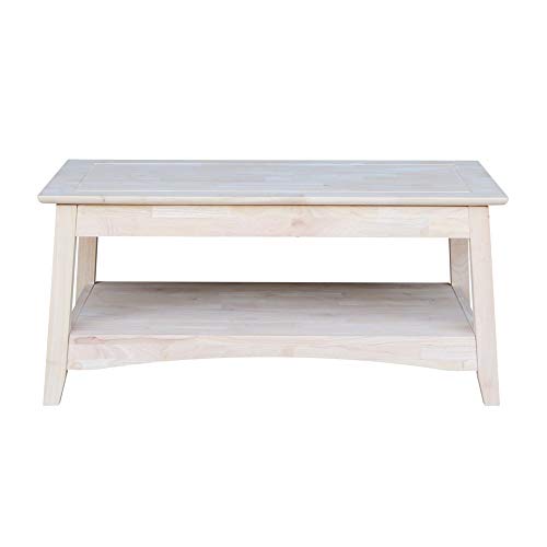 International Concepts Bombay Tall Coffee Table, Unfinished - WoodArtSupply