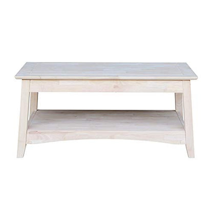 International Concepts Bombay Tall Coffee Table, Unfinished - WoodArtSupply