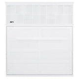 Merax Modern Farmhouse Solid Wood Murphy Cabinet Bed with Top Shelves & USB Charging, Tall Wall Platform Bed No Box Spring Needed/Easy Assemble Queen,White Merax