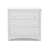 Delta Children Perry 3 Drawer Dresser with Changing Top and Interlocking Drawers, Bianca White Delta Children