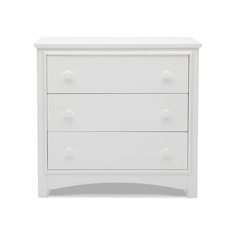 Delta Children Perry 3 Drawer Dresser with Changing Top and Interlocking Drawers, Bianca White Delta Children