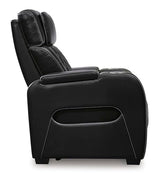 Signature Design by Ashley Boyington Contemporary Leather Match Power Recliner with Adjustable Headrest, Cup Holders, USB Port and Air Massage System, Black Signature Design by Ashley