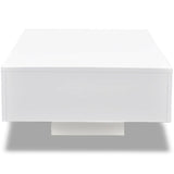 vidaXL Modern Coffee Table in High Gloss White - Rectangular Table for Living Room, Easy to Clean MDF, 33.5" x 21.7" x 12.2" vidaXL