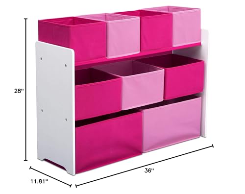 Delta Children Deluxe Multi-Bin Toy Organizer with Storage Bins, White/Pink Bins Delta Children