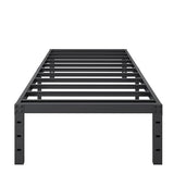 SHLAND Twin Bed Frames 16 Inch Metal Platform Bed Frame No Box Spring Needed, Twin Size Bed with Heavy Duty Strong Slat Support, Easy Assembly, No Noise, Black SHLAND