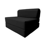 D&D Futon Furniture Sleeper Chair Folding Bed, Studio Sofa Guest Folded Mattress, High Density Foam (70 x 32 x 6, Black) D&D Futon Furniture