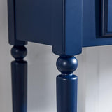Leick Home Coastal Console Table, Solid Wood, 2 Storage Drawers, Bottom Display Shelf, Narrow Depth, Easy-Assembly, for Living Room/Hallway, Navy Blue, 30.0 in. W x 11.0 in. D x 28.0 in. H, 20027-NV Leick Home